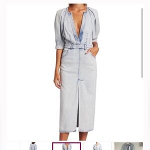 IRO Blue Long Sleeve Denim Dress